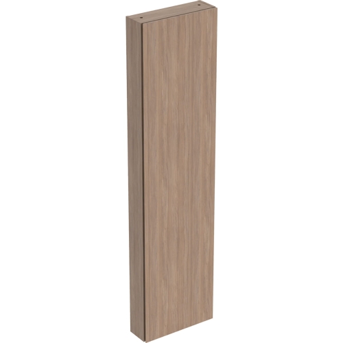 GEBERIT Szafka wysoka ICON z jednymi drzwiami i lustrem wewnętrznym, krótka 45 cm x 180 cm x 15 cm, Dąb / Melamina, struktura drewna