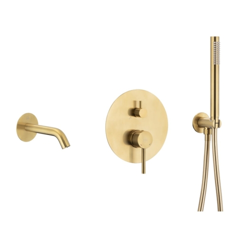 KFA MOZA zestaw wannowo-natryskowy podtynkowy, złoty szczotkowany