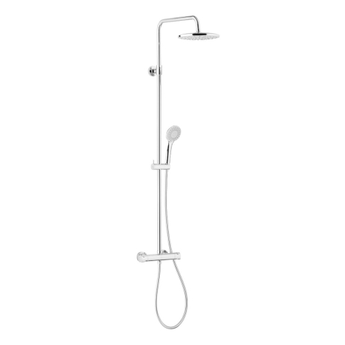 KFA MOZA zestaw natryskowy termostatyczny z deszczownicą i baterią, chrom