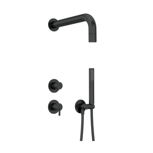 DEANTE SILIA zestaw natryskowy z baterią i deszczownicą, nero