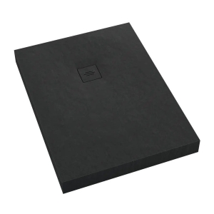 SCHEDLINE NONLIMITS BLACK STONE 70x90 brodzik prostokątny, czarna struktura