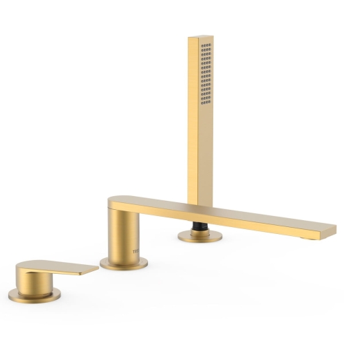 TRES PROJEKT bateria wannowo-natryskowa nawannowa, 24-k złoto matowe