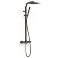 TRES OVER-WALL zestaw natryskowy termostatyczny z deszczownicą, czarny brąz