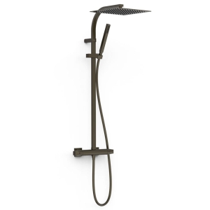 TRES OVER-WALL zestaw natryskowy termostatyczny z deszczownicą, czarny brąz