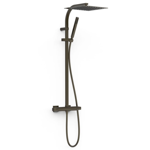 TRES OVER-WALL zestaw natryskowy termostatyczny z deszczownicą, czarny brąz