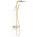 TRES OVER-WALL zestaw natryskowy termostatyczny z deszczownicą, 24-k złoto matowe