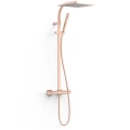 TRES OVER-WALL zestaw natryskowy termostatyczny z deszczownicą, 24-K matowe różowe złoto
