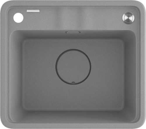 DEANTE zlewozmywak MOMI granit 1k 440x500x230 mm + osprzęt space-saver szary metalik