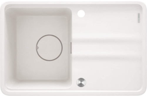 DEANTE zlewozmywak MOMI granit 1k z/ko 670x440x230 mm + osprzęt space-saver alabaster