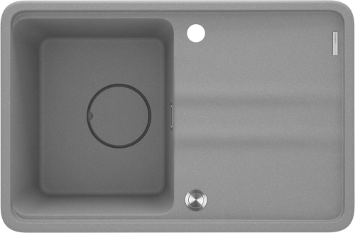 DEANTE Zlewozmywak MOMI granit 1k z/ko 670x440x230 mm + osprzęt space-saver szary metalik