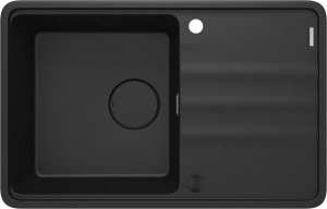 DEANTE zlewozmywak MOMI granit 1k z/o 780x500x230 mm+osprzęt space-saver grafit metalik