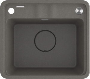 DEANTE zlewozmywak MOMI granit 1k 440x500x230 mm + osprzęt space-saver antracyt metalik