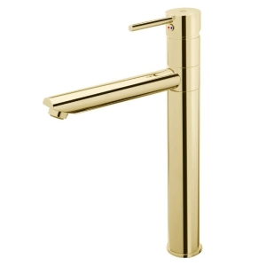 FDESIGN FLUSSO bateria umywalkowa nablatowa, złoty połysk