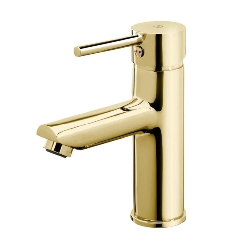 FDESIGN FLUSSO bateria umywalkowa stojąca, złoty połysk