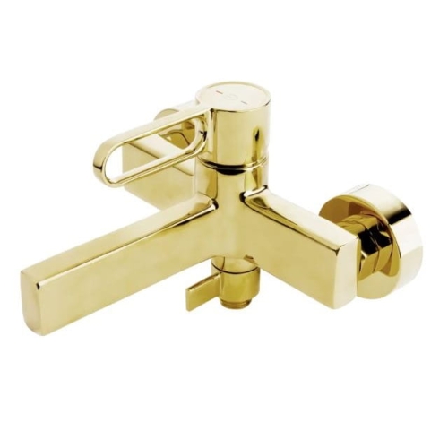 FDESIGN ZAFIRRO bateria wannowo-natryskowa naścienna, złota