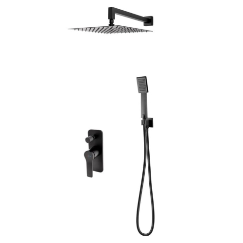 FDESIGN SEPPIA zestaw natryskowy z baterią i deszczownicą, czarny