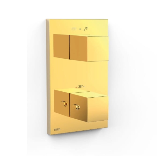 TRES THERM-BOX bateria natryskowa podtynkowa, 24-k złoto
