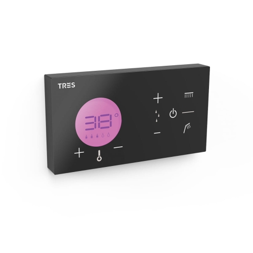 TRES Shower Technology Blue Edition elektroniczny sterownik termostatyczny podtynkowy 2-drożny, czarny