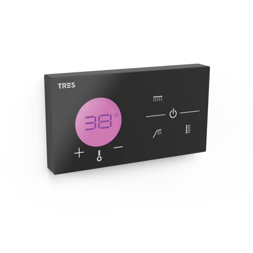 TRES Shower Technology Blue Edition elektroniczny sterownik termostatyczny podtynkowy 3-drożny, czarny