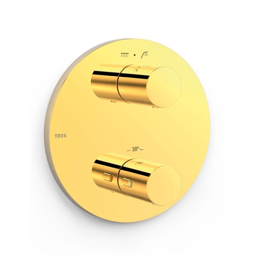 TRES THERM-BOX bateria natryskowa podtynkowa, 24-k złoto