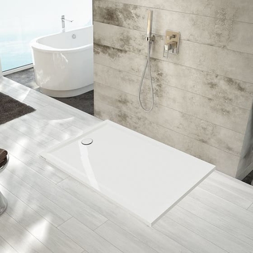 SANPLAST SPACE MINERAL 140x80 brodzik prostokątny, biały