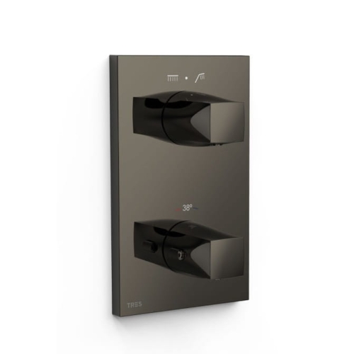 TRES THERM-BOX bateria natryskowa podtynkowa, czarny metalizowany
