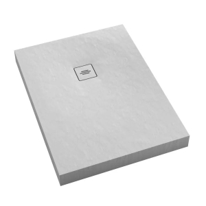 SCHEDLINE NONLIMITS WHITE STONE 80x90 brodzik prostokątny, biała struktura