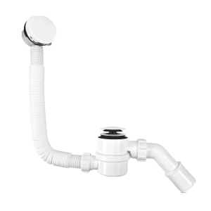 MCALPINE zestaw odpływowo – przelewowy do wanny z mechanizmem napełniającym, biały