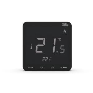 TECH R-12s regulator pokojowy z pomiarem wilgotności powietrza, czarny