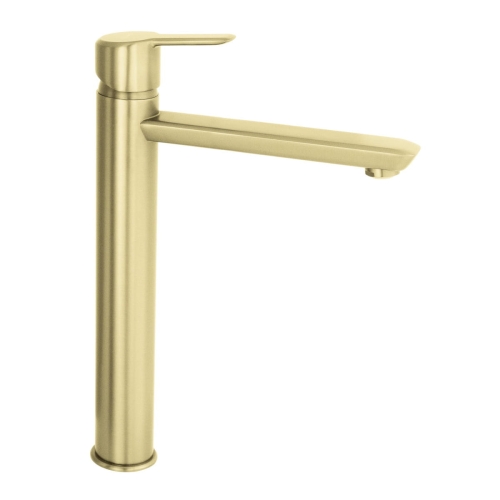 DEANTE Bateria ARNIKA umywalkowa z podwyższonym korpusem z górną dźwignią złoto szczotkowane