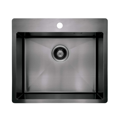 DEANTE Zlewozmywak stal OLFATO precious titanium 1k b/o, 550x505x200, 3,5" + osprzęt space-saver titanium