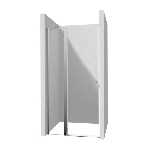DEANTE drzwi uchylne KERRIA PLUS chrom 120cm z powł. szkło totalwhite chrom
