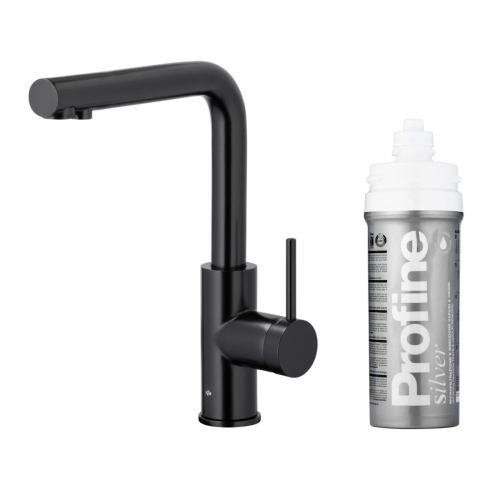KFA DUERO PURE BASIC BLACK bateria kuchenna stojąca z filtrem PROFINE silver