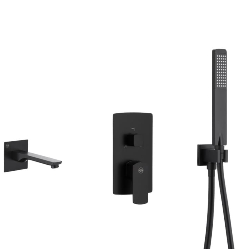 KFA MOKAIT zestaw natryskowy z wylewką, czarny