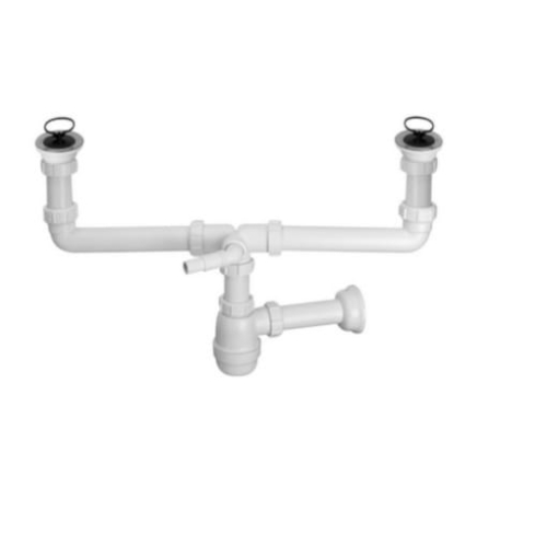 MCALPINE syfon zlewozmywakowy podwójny butelkowy CDBAWW-P