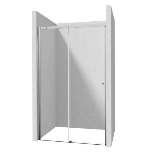 DEANTE drzwi przesuwne KERRIA PLUS chrom 140 cm z powłoką, szkło totalwhite chrom