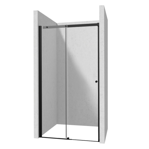DEANTE drzwi przesuwne KERRIA PLUS nero 100 cm z powłoką, szkło totalwhite czarny