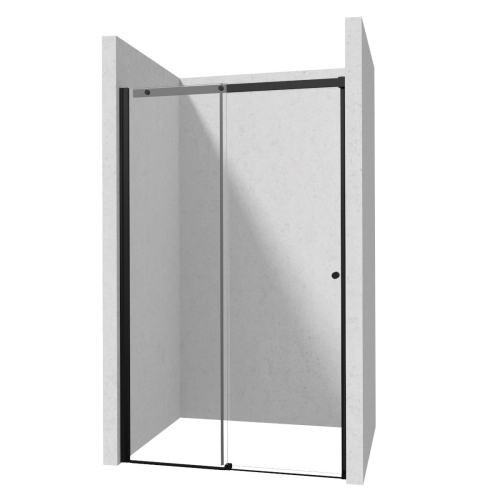 DEANTE drzwi przesuwne KERRIA PLUS nero 140 cm z powłoką, szkło totalwhite czarny