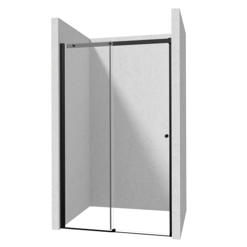 DEANTE drzwi przesuwne KERRIA PLUS nero 150 cm z powłoką, szkło totalwhite czarny