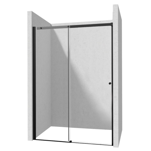 DEANTE drzwi przesuwne KERRIA PLUS nero 170 cm z powłoką, szkło totalwhite czarny