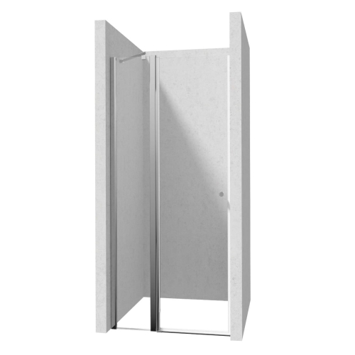 DEANTE drzwi uchylne KERRIA PLUS chrom 80 cm z powłoką, szkło totalwhite chrom