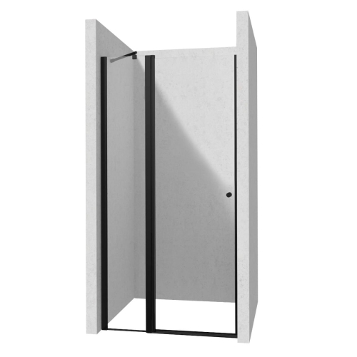 DEANTE drzwi uchylne KERRIA PLUS nero 120cm z powł. szkło totalwhite czarny