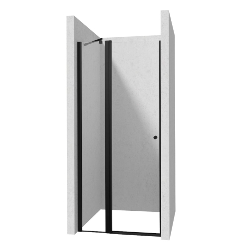 DEANTE drzwi uchylne KERRIA PLUS nero 100 cm z powłoką, szkło totalwhite czarny