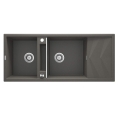 DEANTE Zlewozmywak MAGNETIC antracyt met.granit 2k z/o 1160x500x224, 3,5" + osprzęt space-saver click antracyt metalik