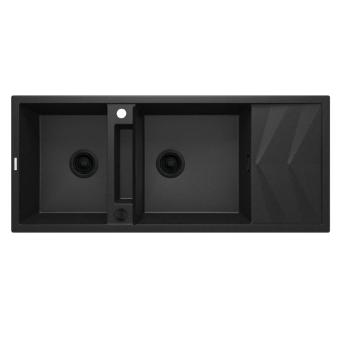 DEANTE Zlewozmywak MAGNETIC grafit met.granit 2k z/o 1160x500x224, 3,5" + osprzęt space-saver nero click grafit metalik