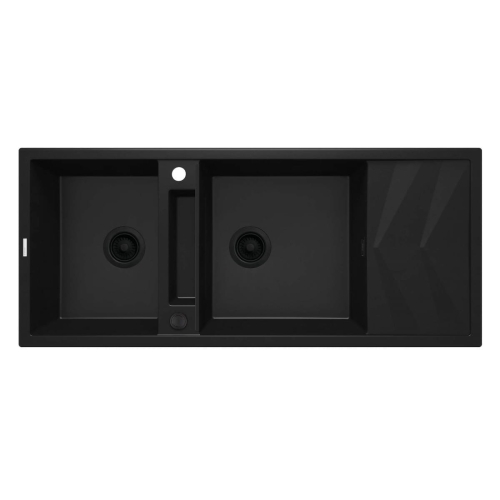 DEANTE Zlewozmywak MAGNETIC nero granit 2k z/o 1160x500x224, 3,5" + osprzęt space-saver nero click czarny