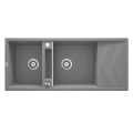 DEANTE Zlewozmywak MAGNETIC szary met.granit 2k z/o 1160x500x224, 3,5" + osprzęt space-saver click szary metalik