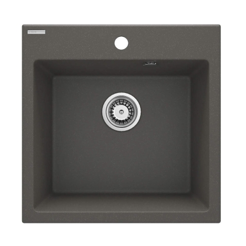 DEANTE Zlewozmywak EVORA antracyt metalik granit 1k 500x500x216, 3,5" + osprzęt space-saver antracyt metalik