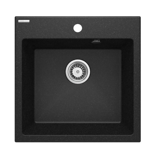 DEANTE Zlewozmywak EVORA grafit granit 1k 500x500x216, 3,5" + osprzęt space-saver grafit