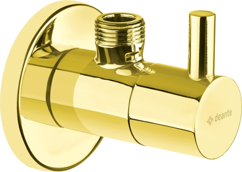 DEANTE zawór kątowy z głowicą ceramiczną okrągły z filtrem 1/2" - 3/8", gold złoty